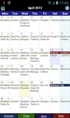 Business Calendar android App screenshot 2